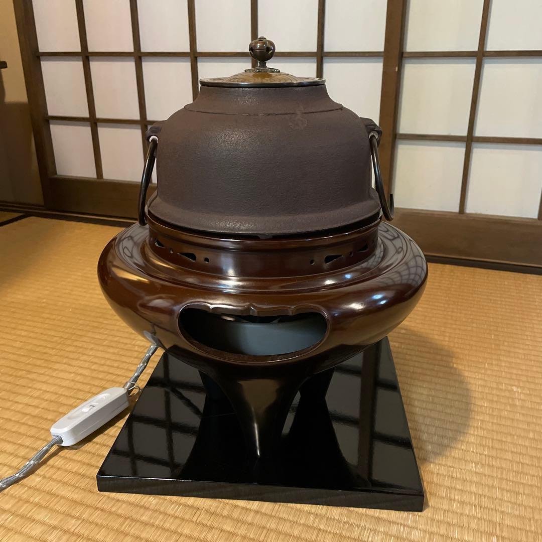 茶道具 唐銅『朝鮮風炉』釜師【畠 春斎】鋳師【金森 紹栄】　風炉釜　切合釜