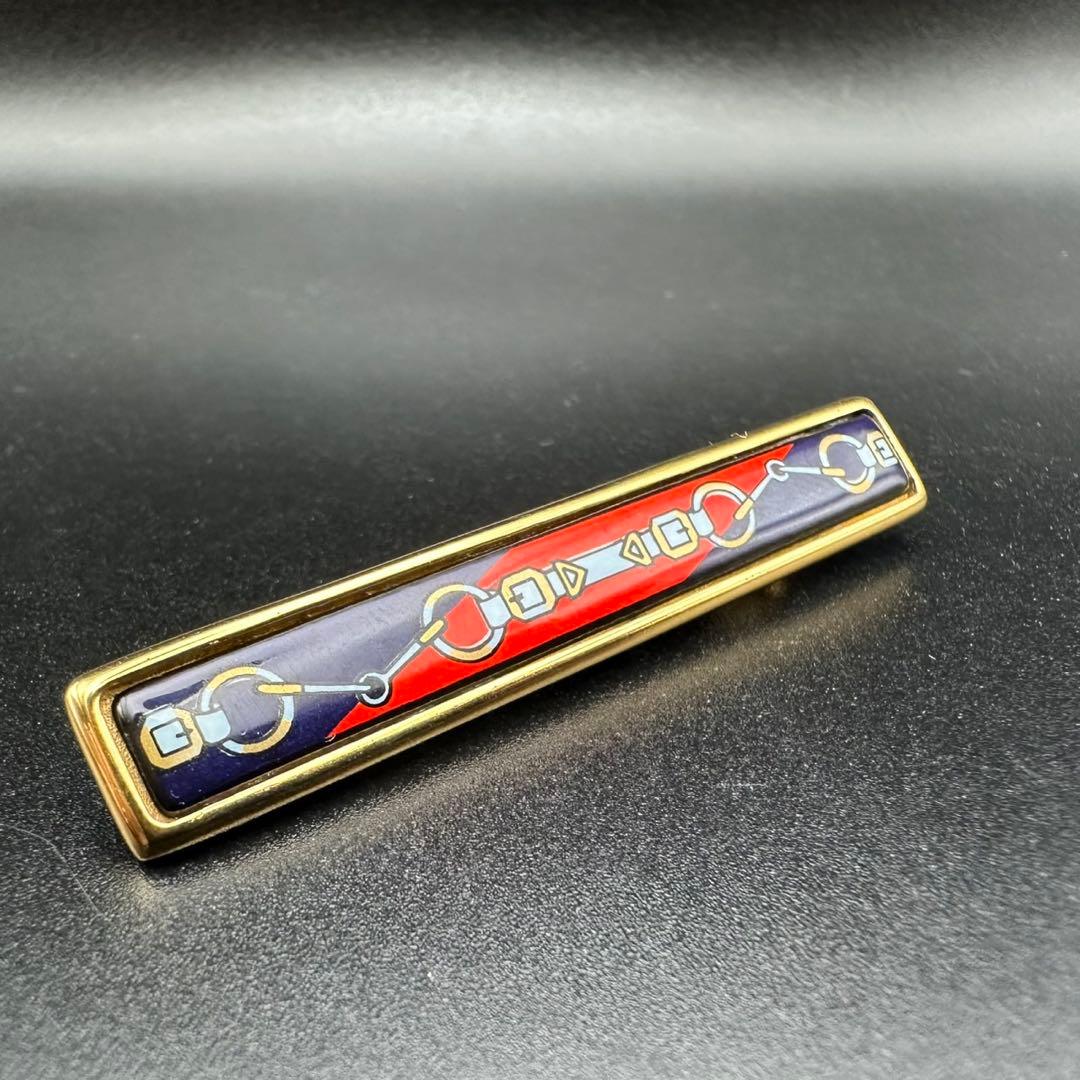 極美品✨　エルメス　ブローチ　エマイユ　七宝焼　ゴールド　1483