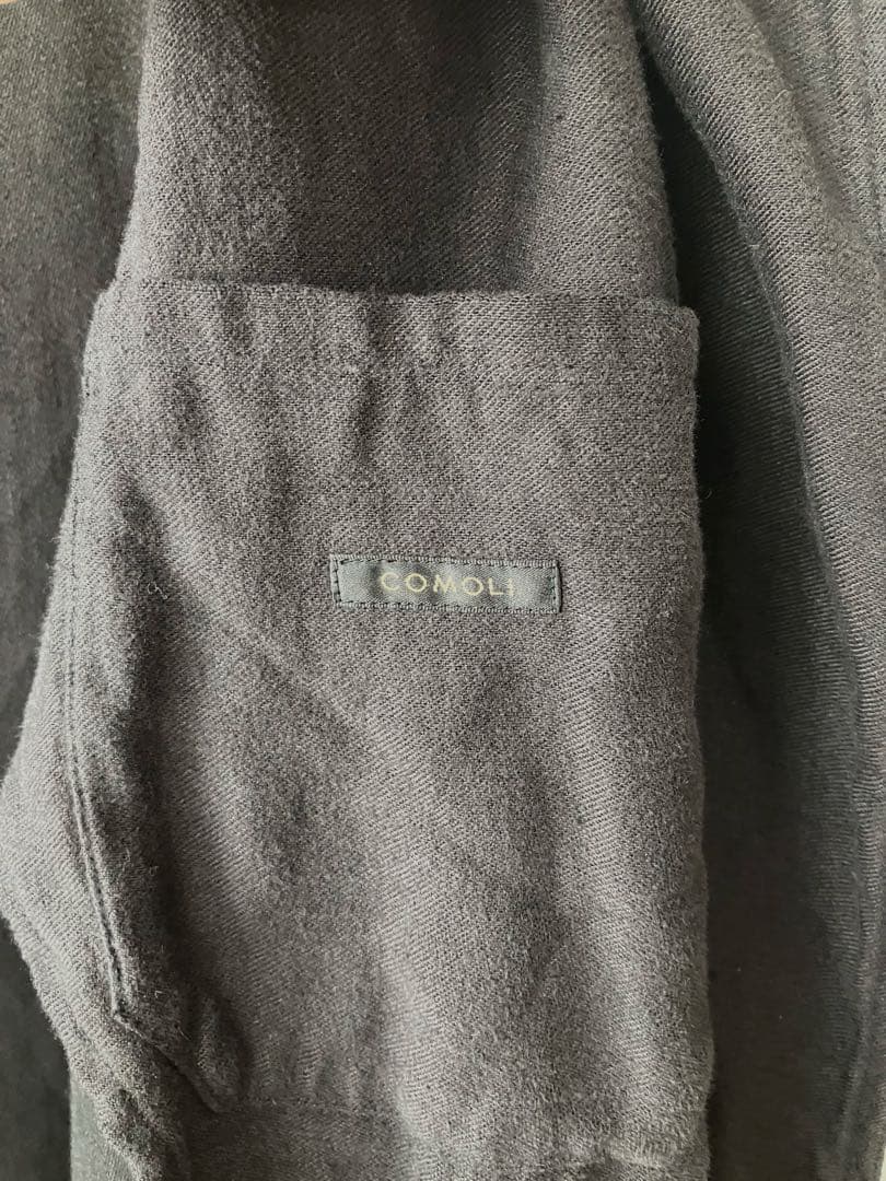 COMOLI コモリ　リネン起毛スタンドカラージャケット　ブラック2