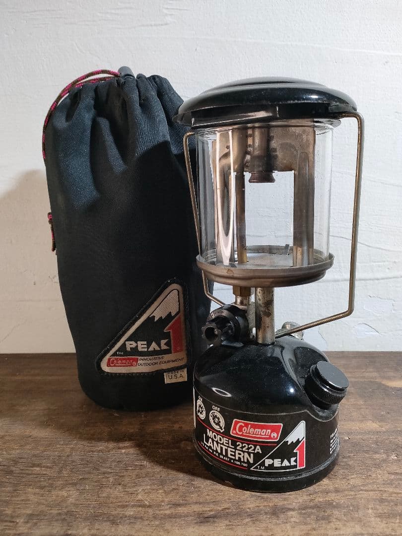 コールマン ガソリンランタン 222A ピークワン 希少ソフトケース付