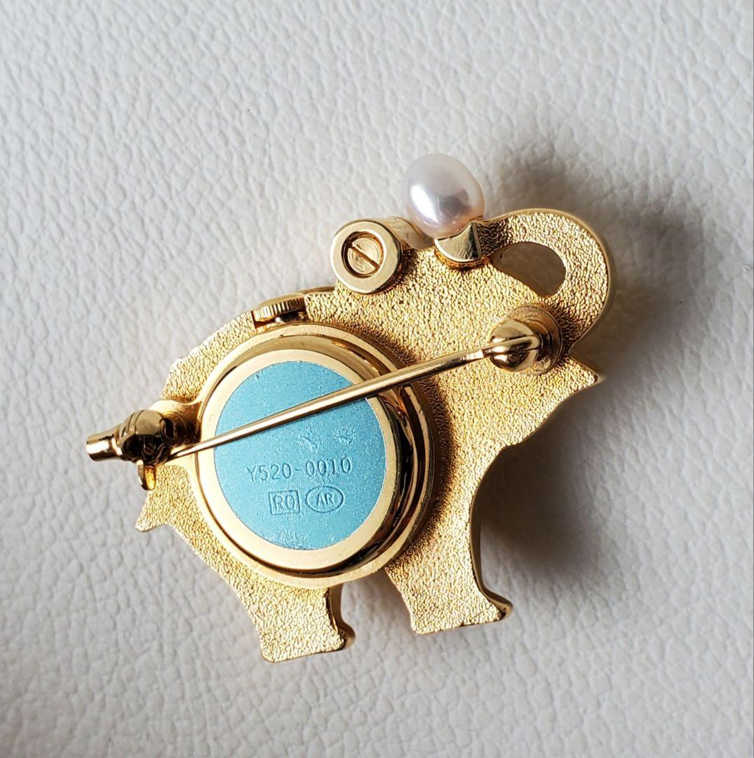 TASAKI　タサキ　エレファント　時計　本真珠　ブローチ　ジュエリー