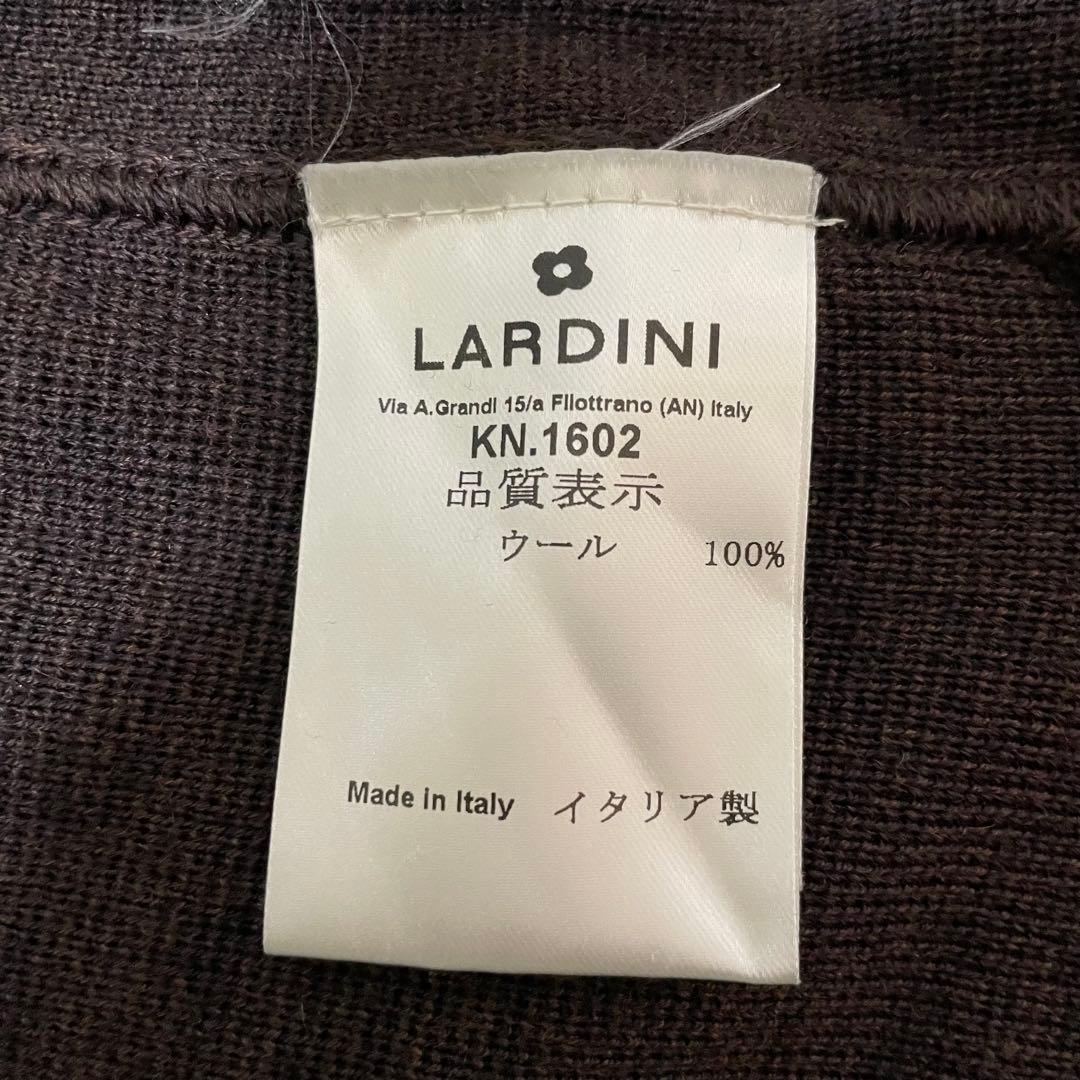 23AW/極美品 ラルディーニ ニットジャケット ブラウン Lサイズ ミラノリブ