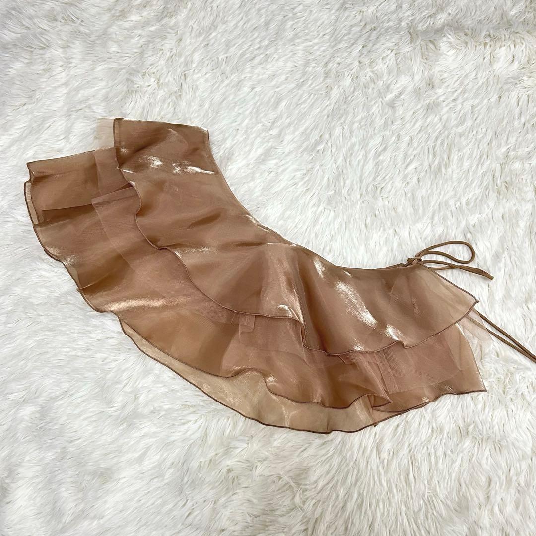 LEJA アシンメトリーティアードフリル3WAYベロアIラインドレスワンピース