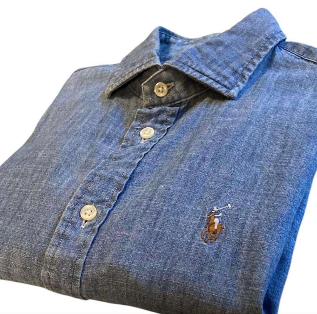 【良品】ポロラルフローレン 人気定番マルチポニーダンガリーシャツ M