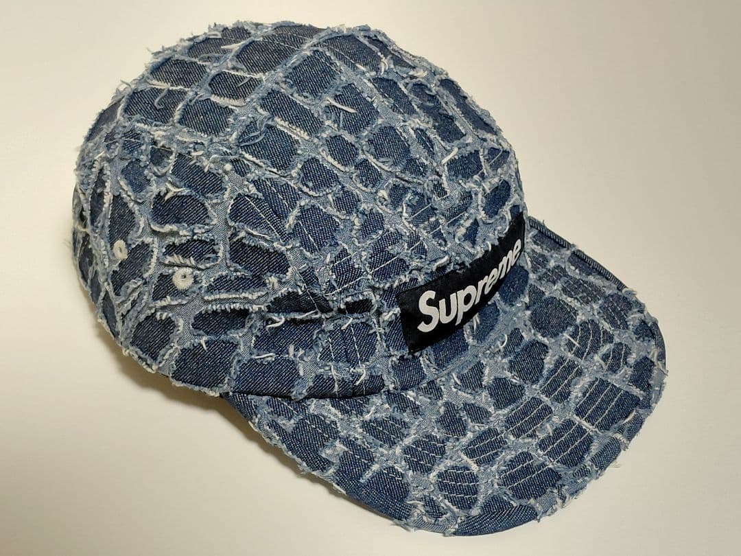 【極美品】 Supreme　Frayed　Croc　Denim　Camp　Cap