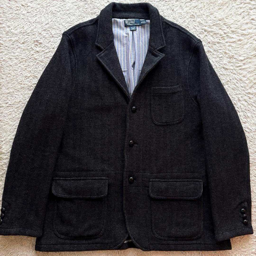★特大 3XL★ ポロ ラルフローレン テーラード ジャケット ヘリンボーン