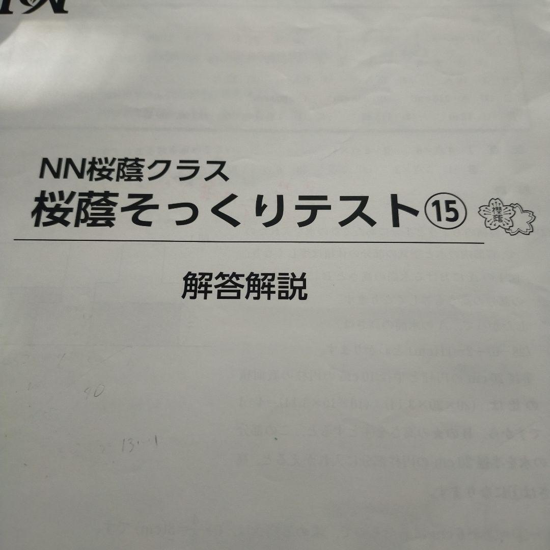 NN桜蔭クラス 桜蔭そっくりテスト算数 問題解答解説集Ⅰから15 2025年度用