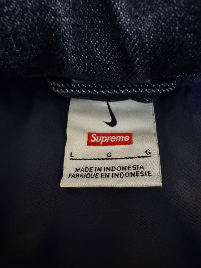 Supreme/Nike Denim Puffer Vest Lサイズ