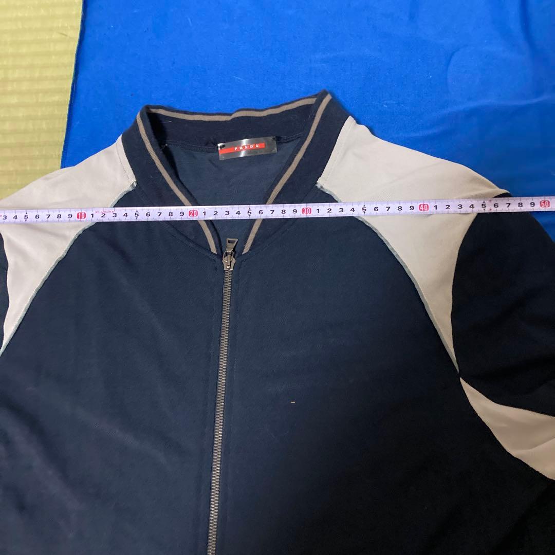 PRADA ジップアップジャケット ネイビー/ホワイト