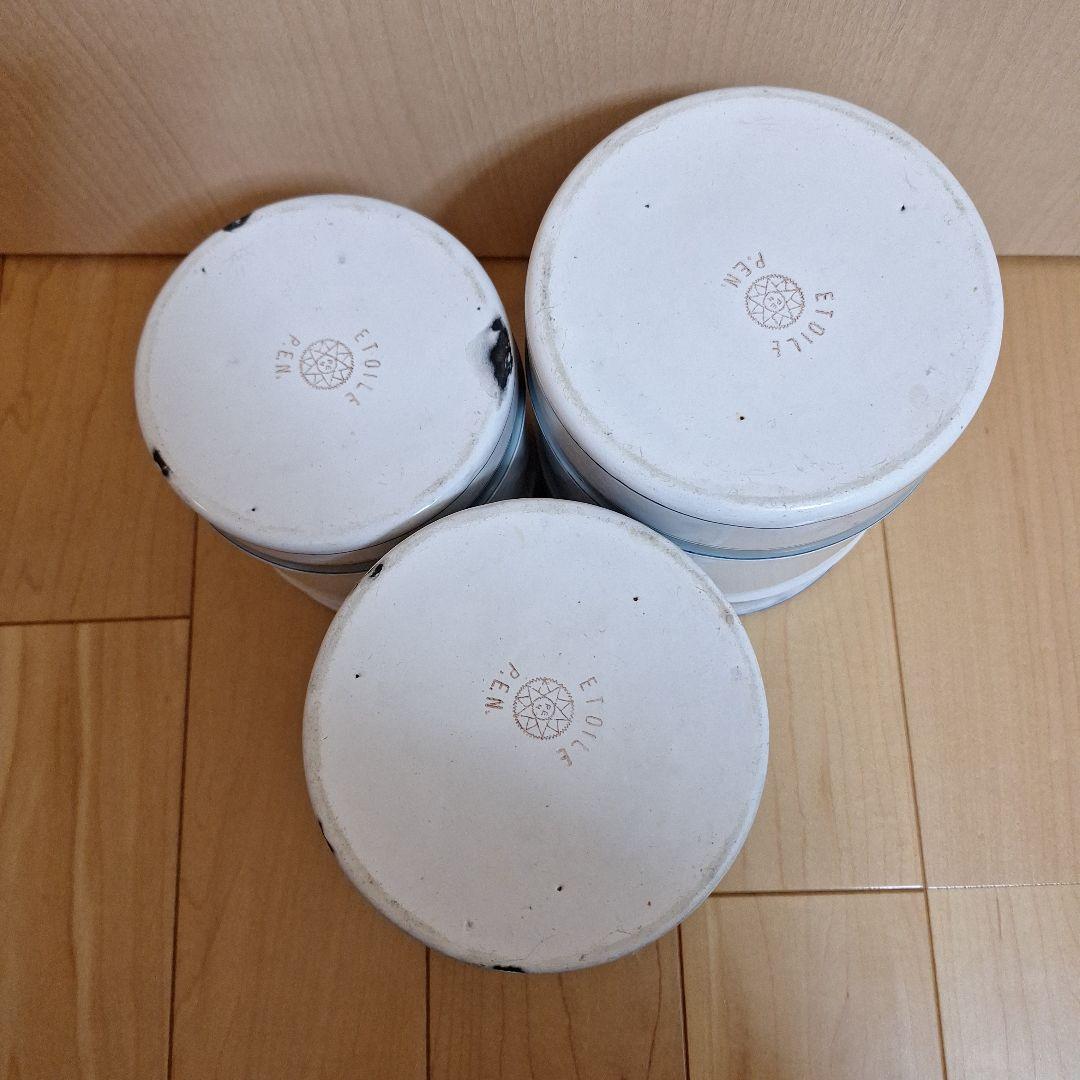 フランス　エトワール社　アンティーク　ホーロー　キャニスターセット 2個