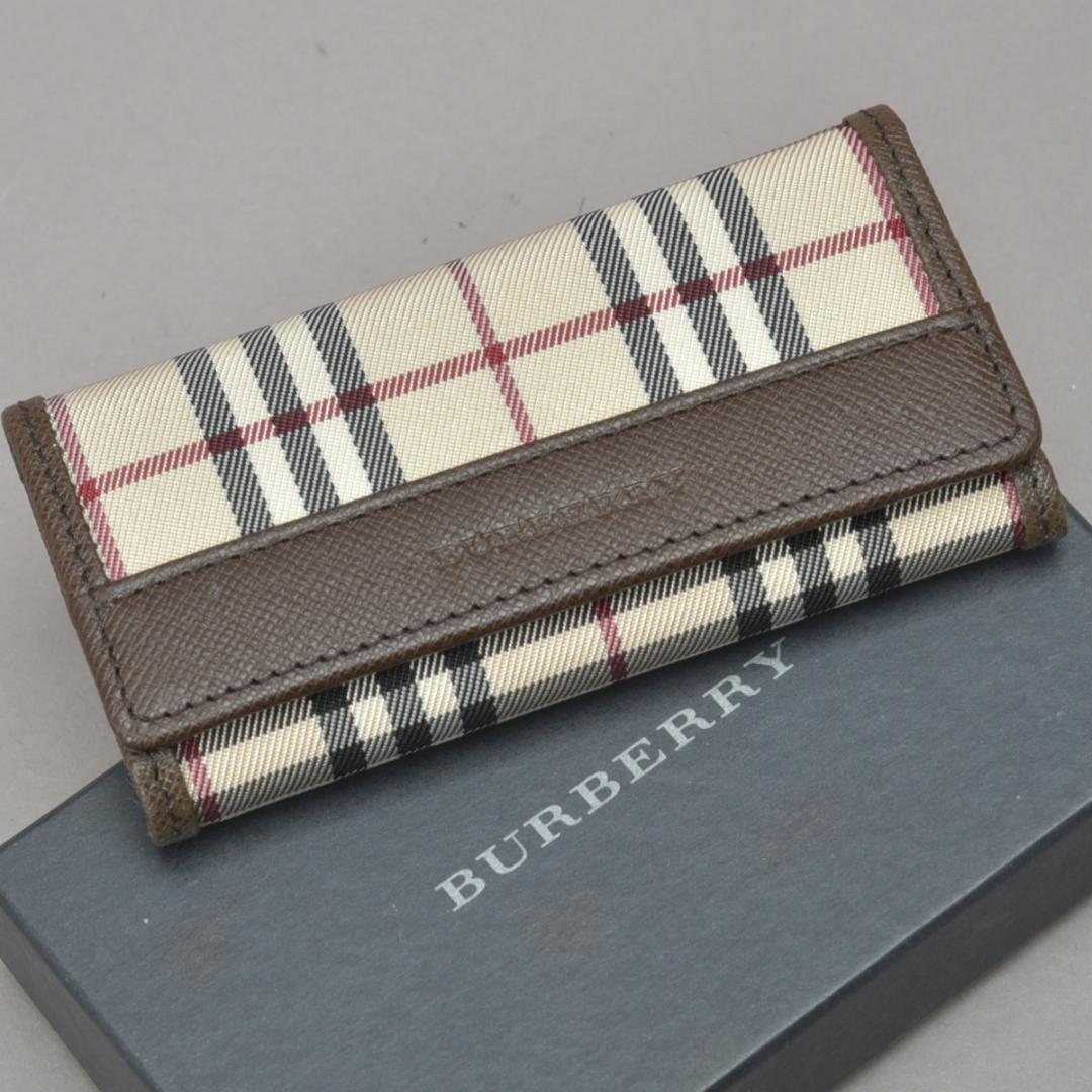 新品◇バーバリー ノバチェック柄 5連 キーケース ベージュ ブラウン 箱付き
