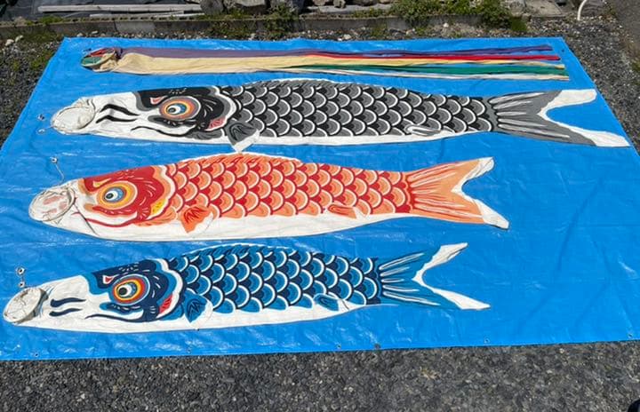 値下げ！大きな鯉のぼり四匹（布製）