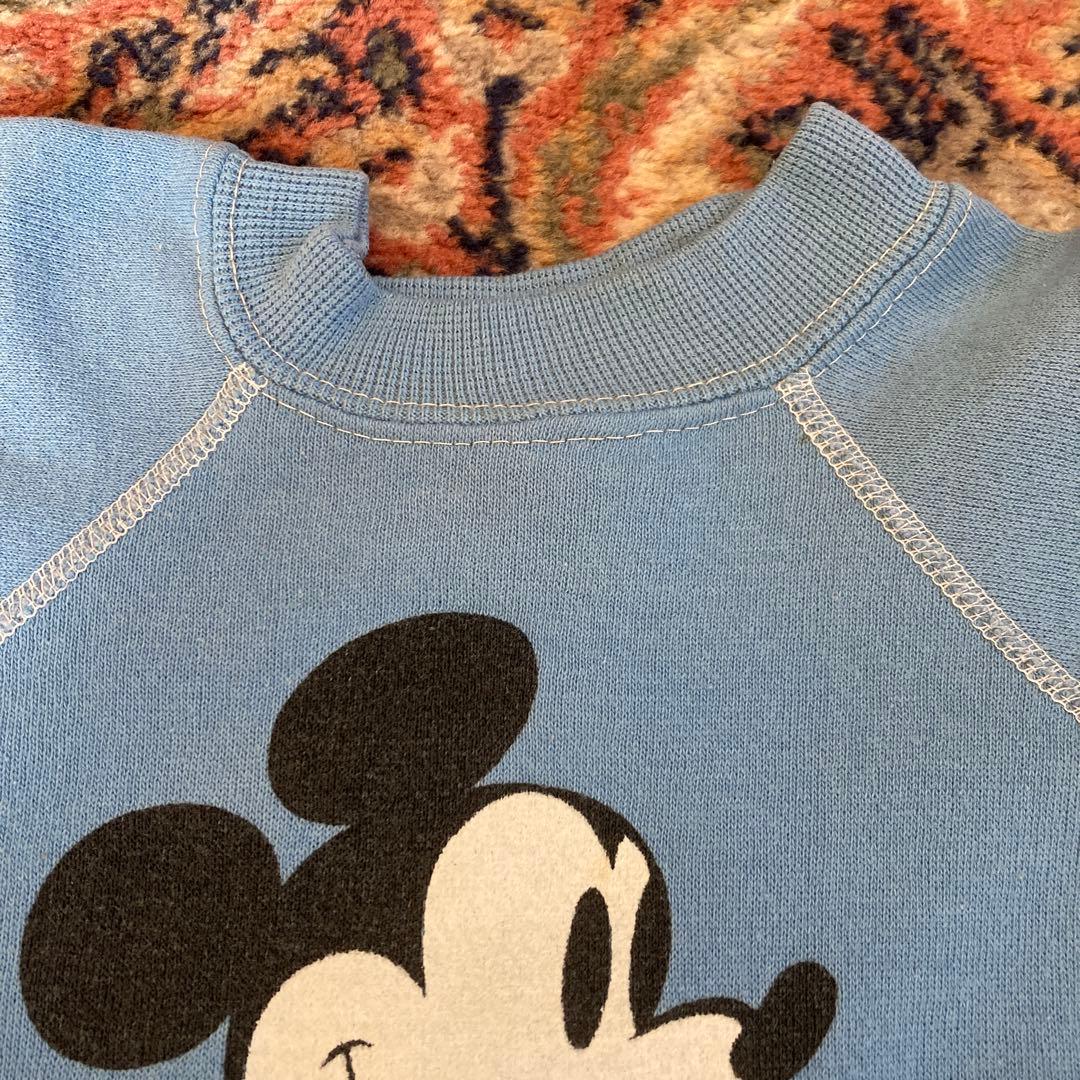 アメリカ古着　ビンテージ　ミッキーマウス 水色トレーナー