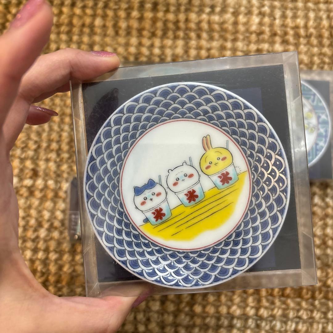 【新品未使用】ちいかわ/ハチワレ/うさぎ 九谷焼豆皿＆箸置き