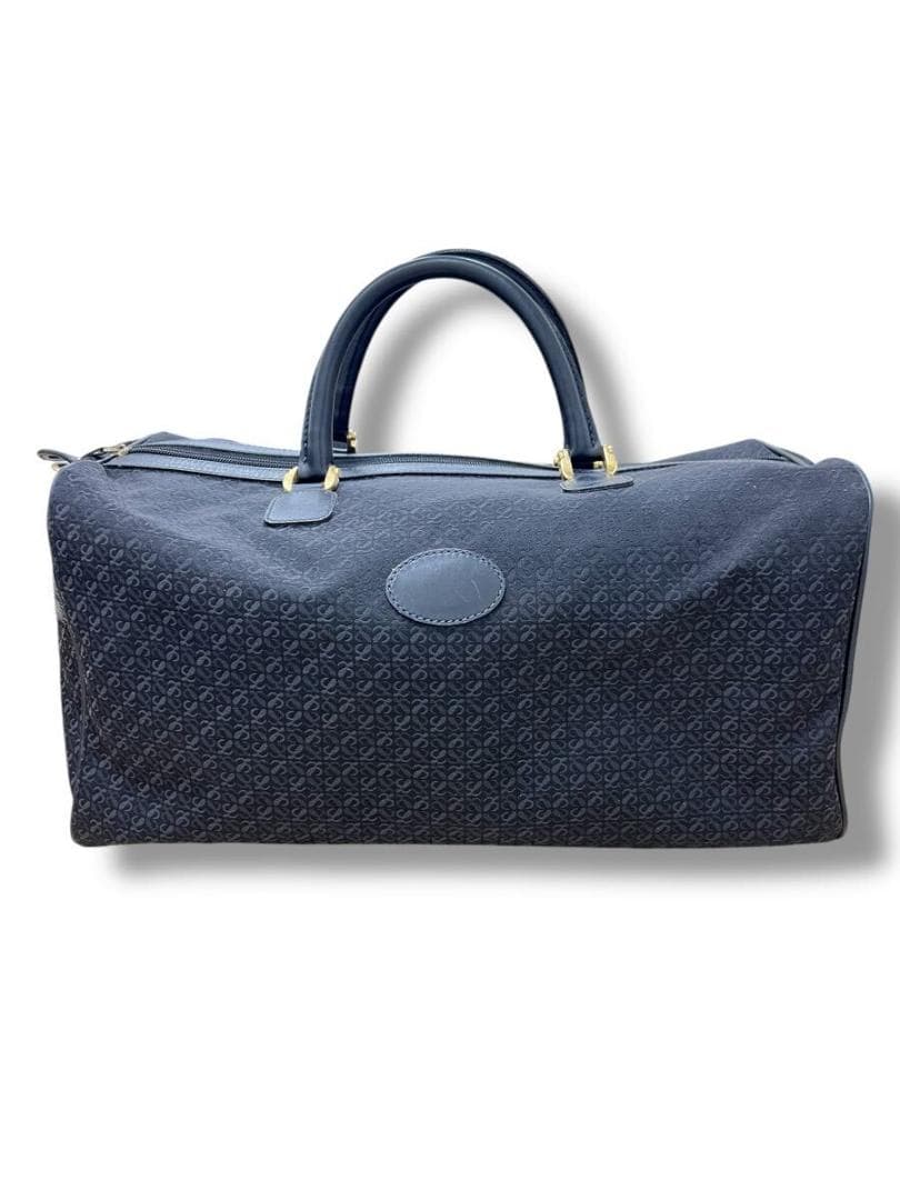 ☆LOEWE ロエベ ボストンバッグ ブラック キャンバス アナグラム