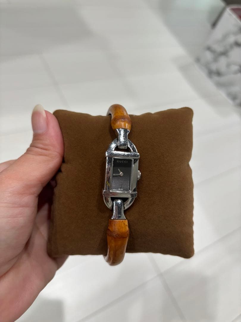 GUCCI 6800L アナログ時計 シルバー/ブラウン