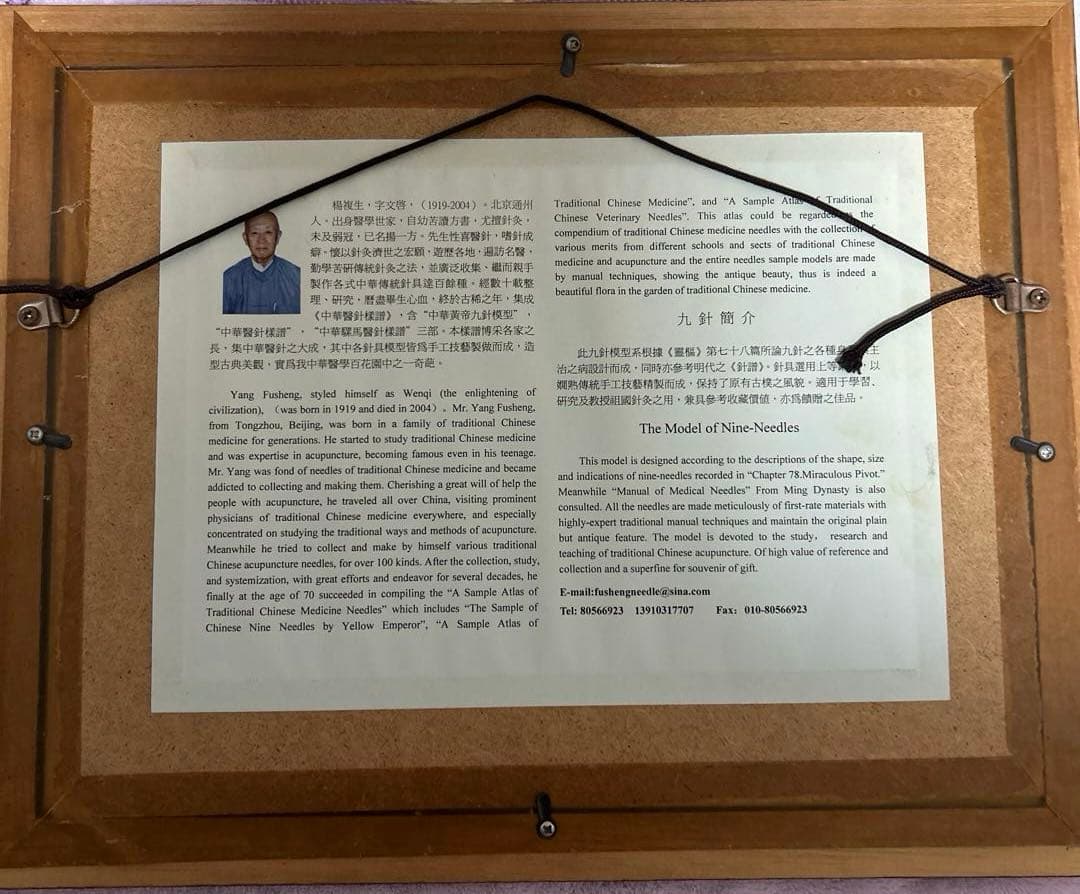 ☆貴重☆中華黄帝九鍼模型　額縁入