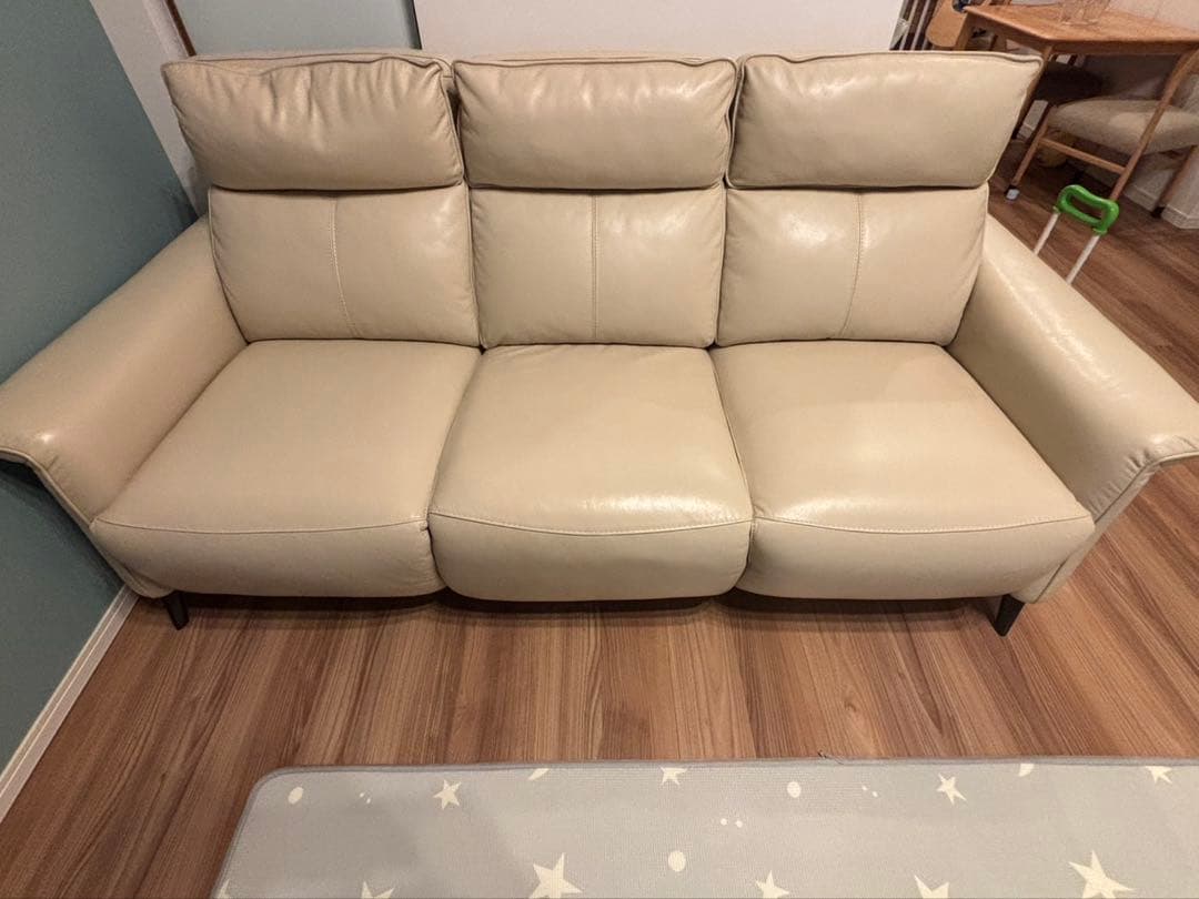 【Takawang】電動リクライニングソファ ベージュ 3人掛け