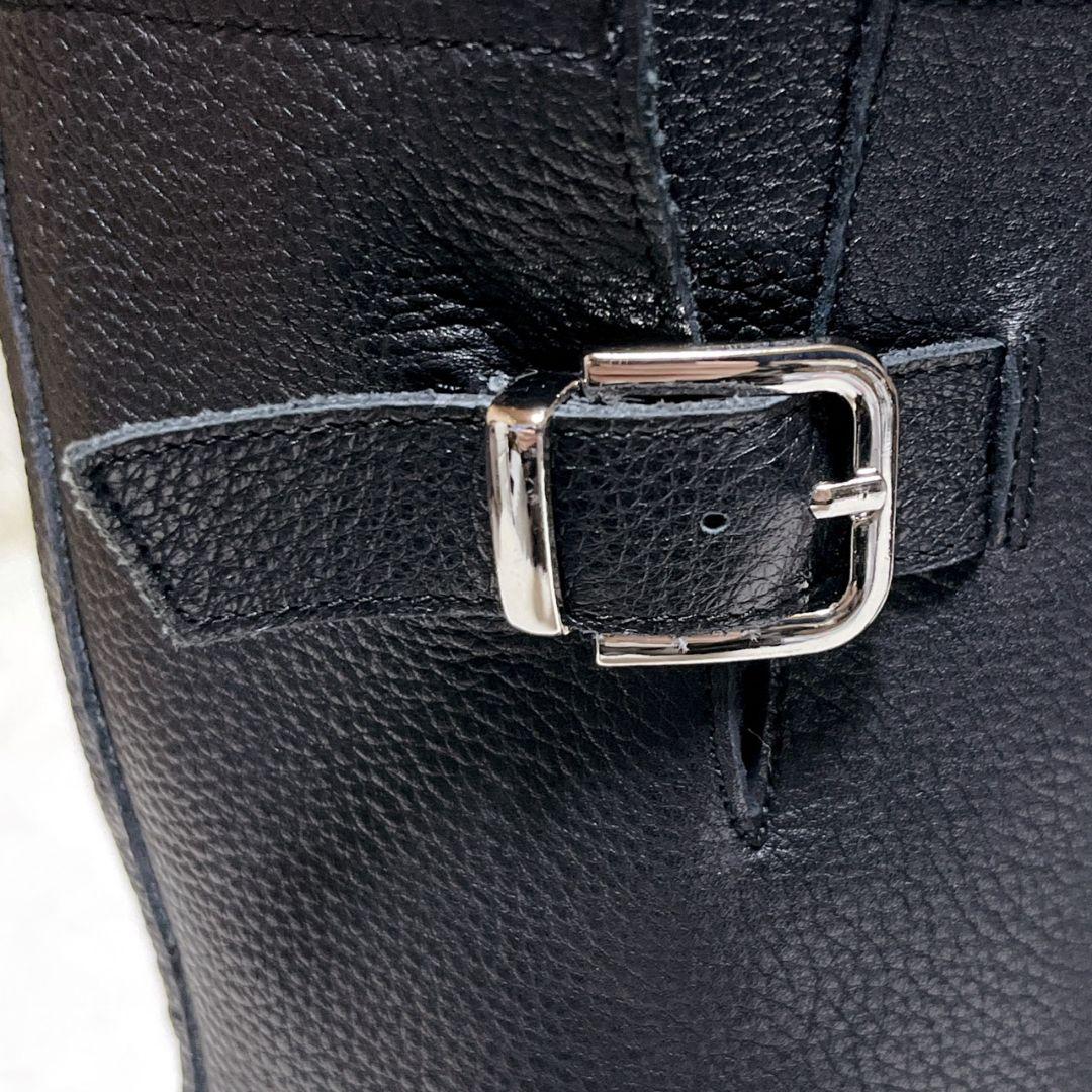 【極美品】ルタロン ミドル丈 ブーツ 22.5 エンジニア 黒 シボ感 金具