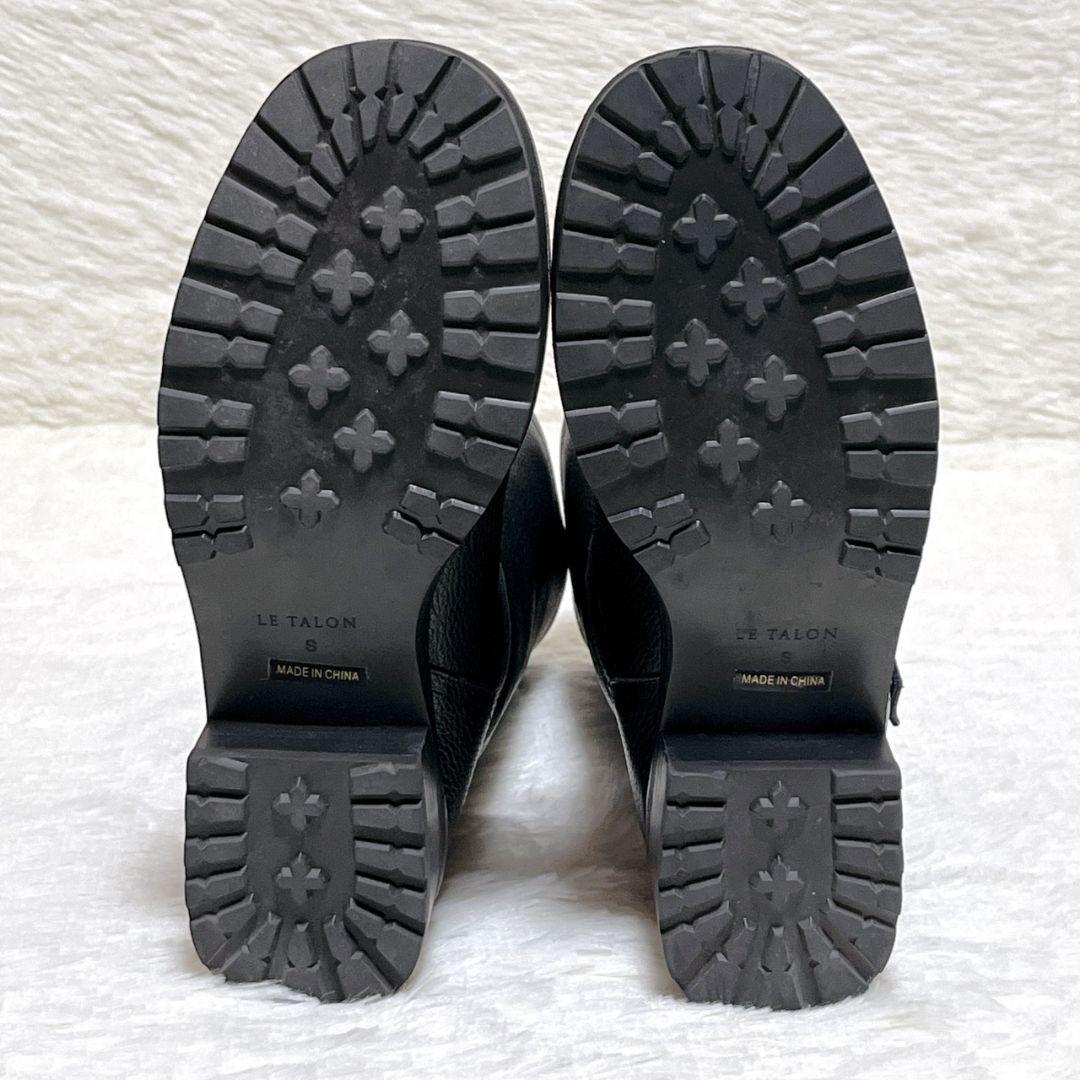 【極美品】ルタロン ミドル丈 ブーツ 22.5 エンジニア 黒 シボ感 金具