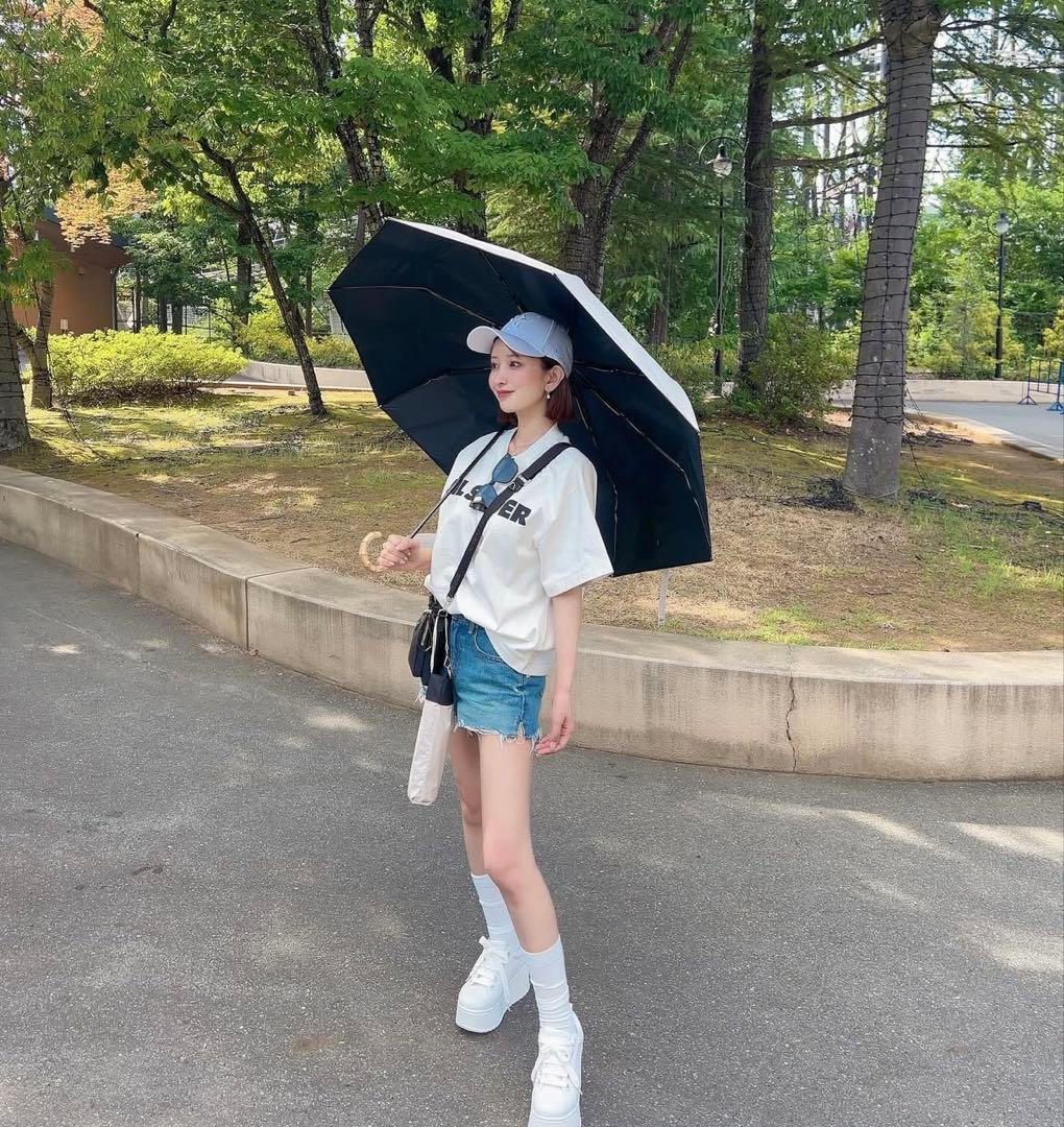 しーちゃん 日傘　晴雨兼用　傘　折りたたみ　あいりちゃん　ネイビー　しぃちゃん