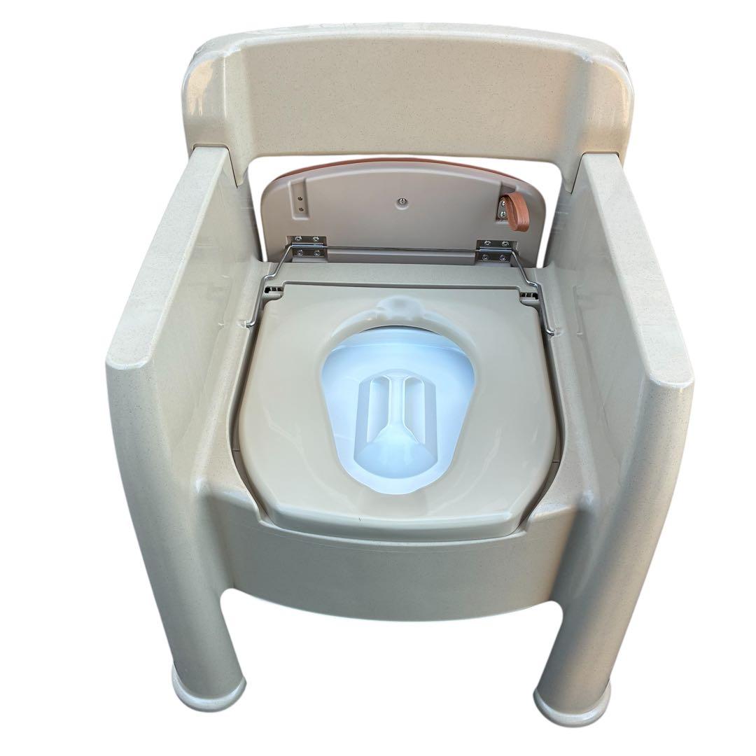 【未使用品】アロン化成　背付ポータブルトイレ　楽立ＡＤ　介護用