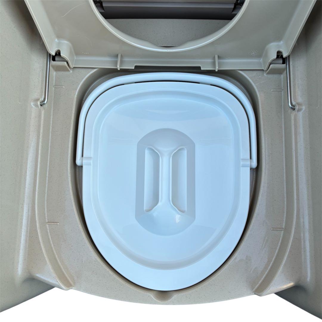 【未使用品】アロン化成　背付ポータブルトイレ　楽立ＡＤ　介護用