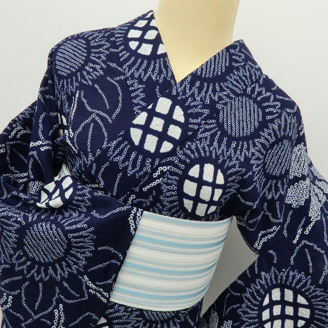 Jasmine❤︎様✺美品未着用 有松鳴海絞り 向日葵 高級浴衣 着物 A3388
