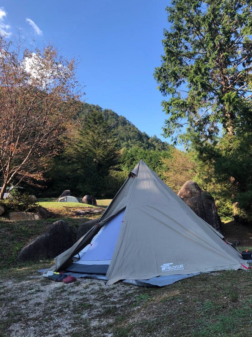 【お値下げ中】FIELDOOR ワンポールテント 難燃 T/C テントハット付き