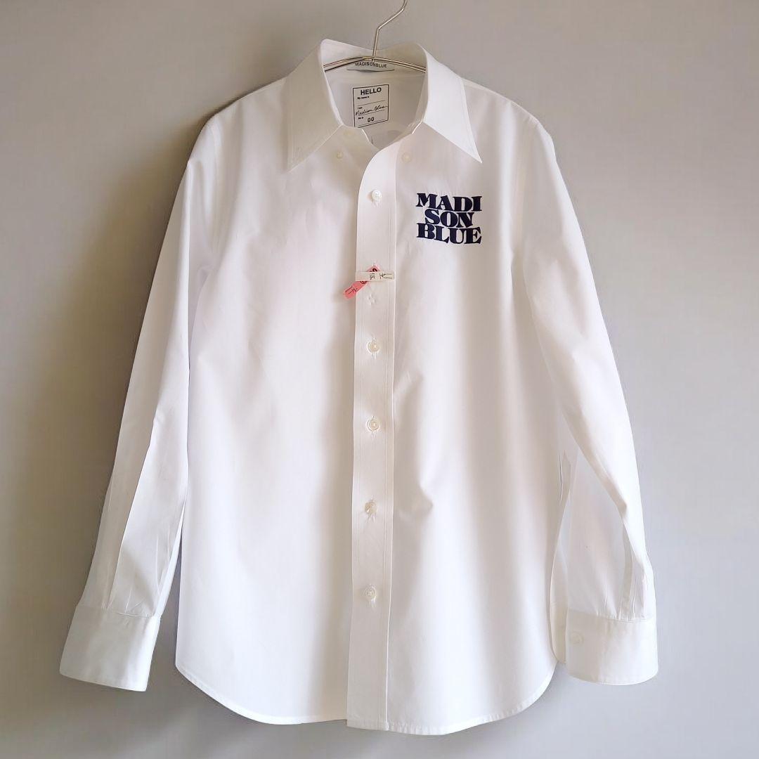白シャツ　マディソンブルー　ロゴ刺繍　00　B.D タイプライター