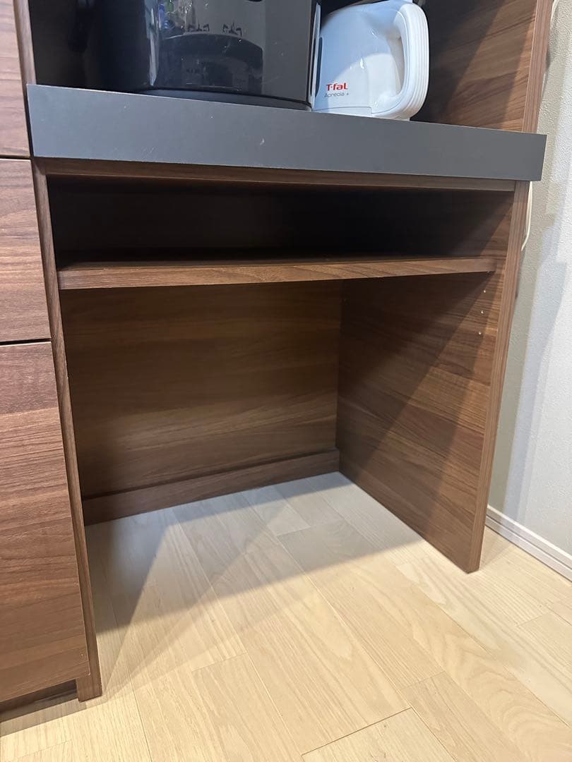 パモウナ 食器棚 キッチンボード 引き戸 キッチン収納 ウォールナット