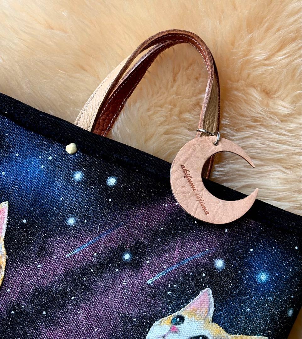 (手づくり)\"おしゃべりな夜空\"ネコたちのリュックショルダートートバッグ