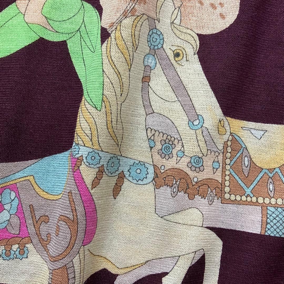 レオナール　チュニック　馬柄　花柄　トリム　38