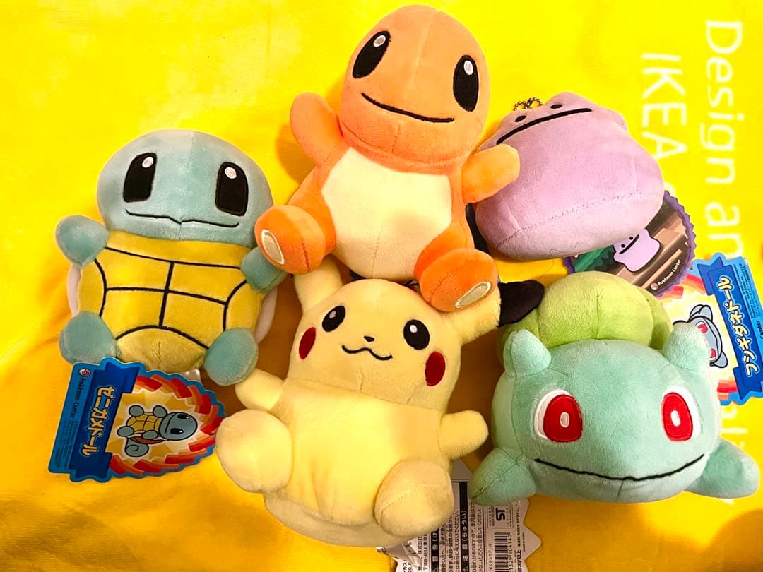 ポケモン　ポケセン ピカチュウ ゼニガメ　ヒトカゲ　フシギダネ　ドール