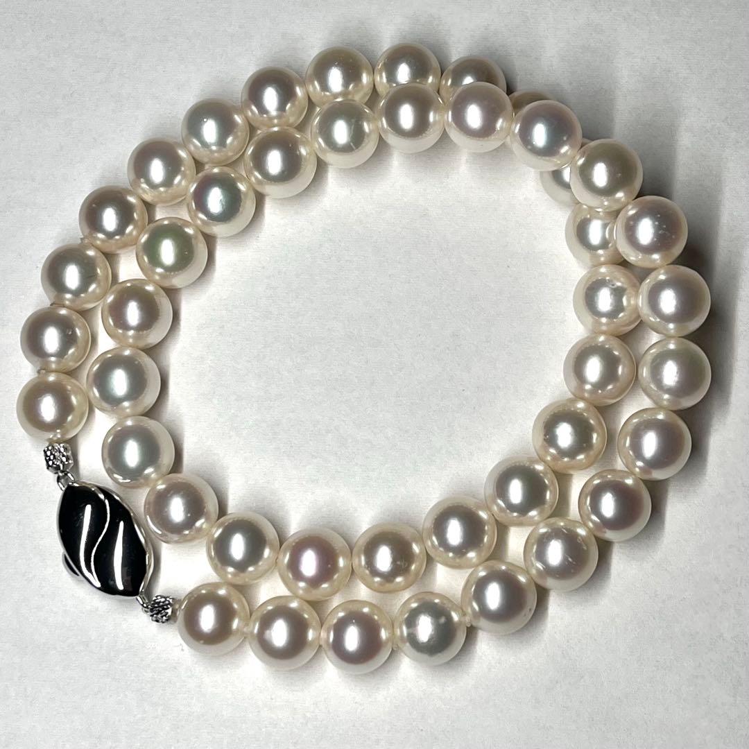 花珠級✨大珠 9.0-9.5mm あこやネックレス サンヨウパール 本真珠 SV