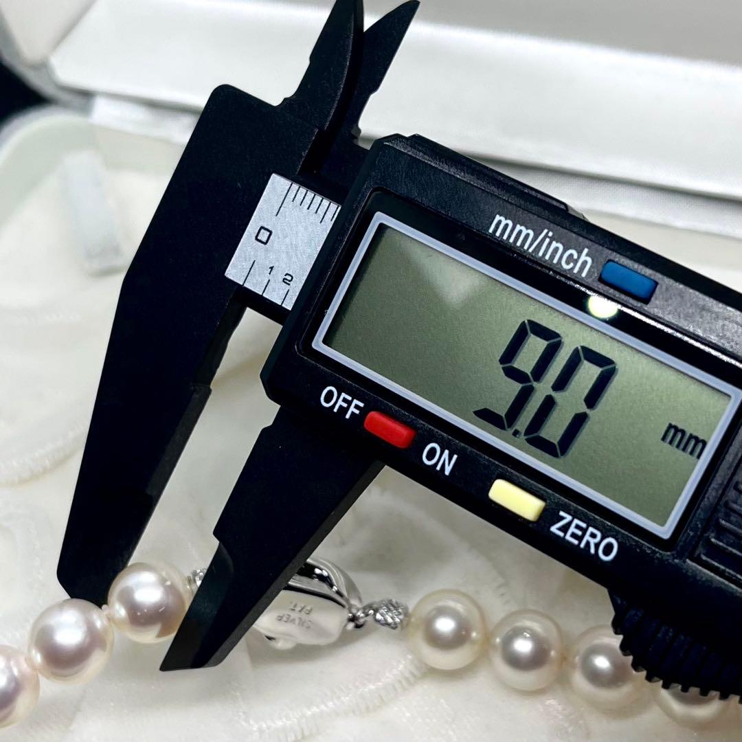 花珠級✨大珠 9.0-9.5mm あこやネックレス サンヨウパール 本真珠 SV