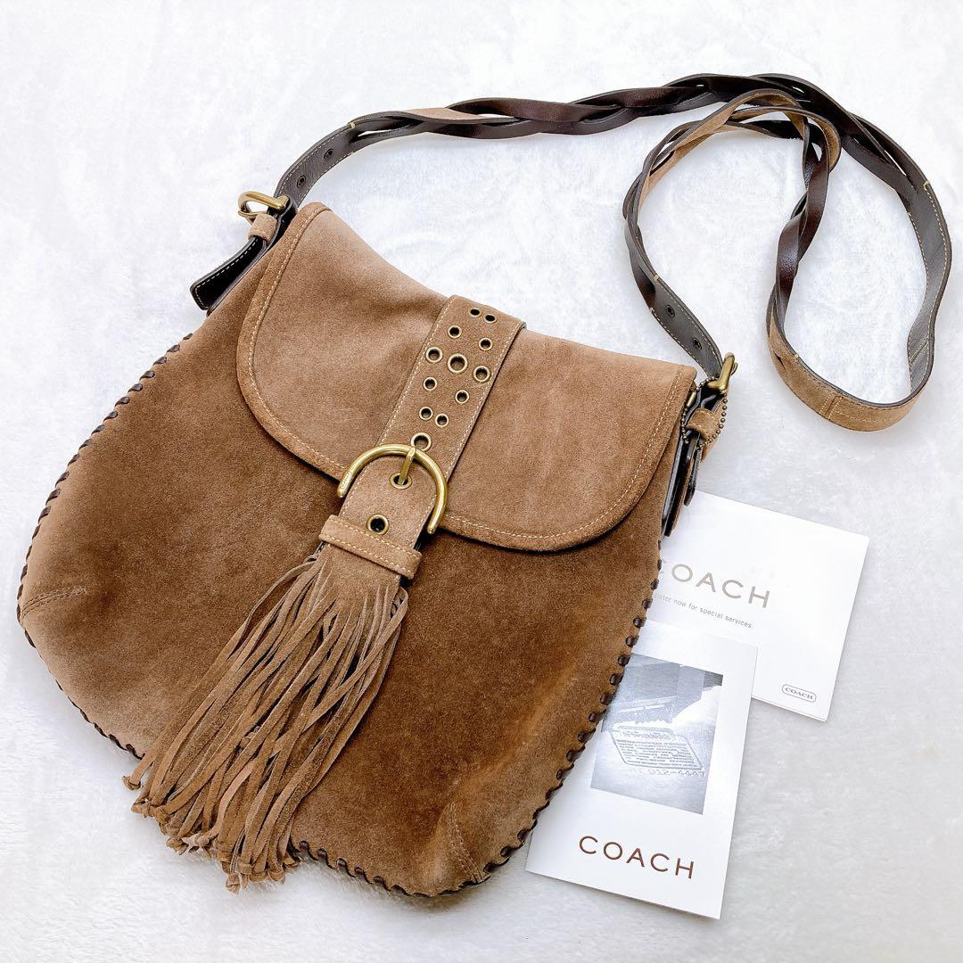 バッグ Coach Suede Signature Slim Flap y2k Rare