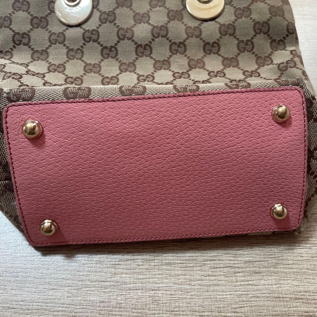 GUCCI GGパターン ハンドバッグ ベージュ/ピンク