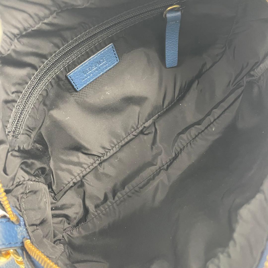【✨極美品】 ヴェルサーチ カメラバッグ メデューサ 2way グレカ ブルー