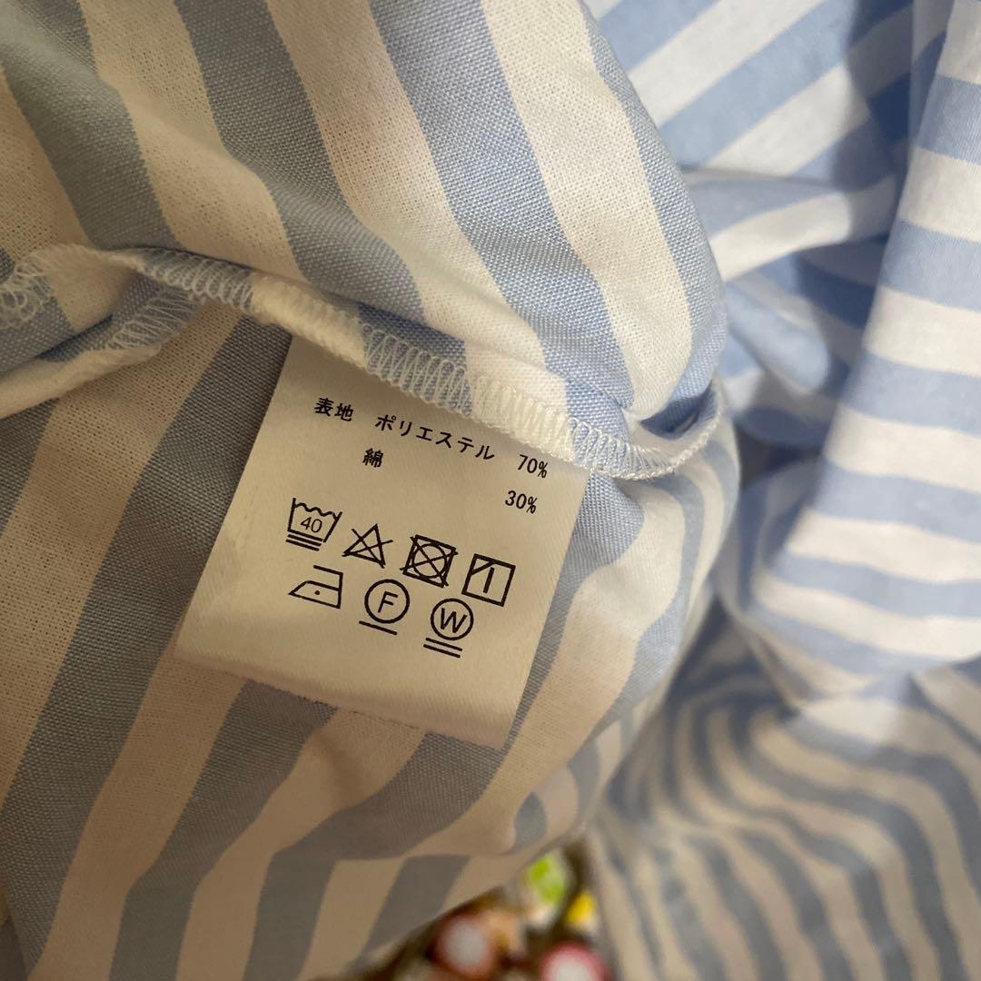 LINKABLE リンカブル　ブルーストライプ餃子ブラウス　シャツ