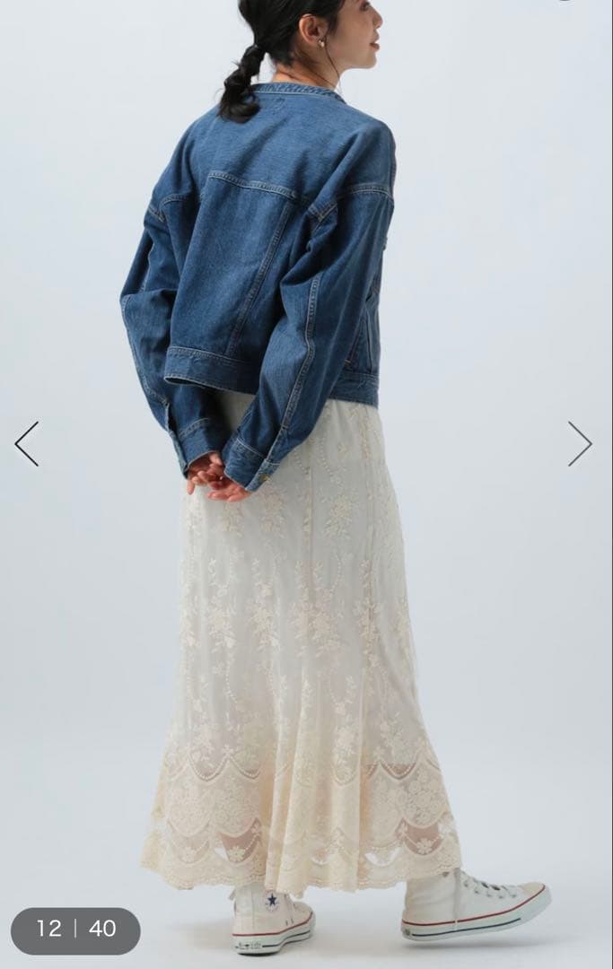 激レア　サンプル品　ノーカラーデニムジャケット　Lee(リー)別注アイテム