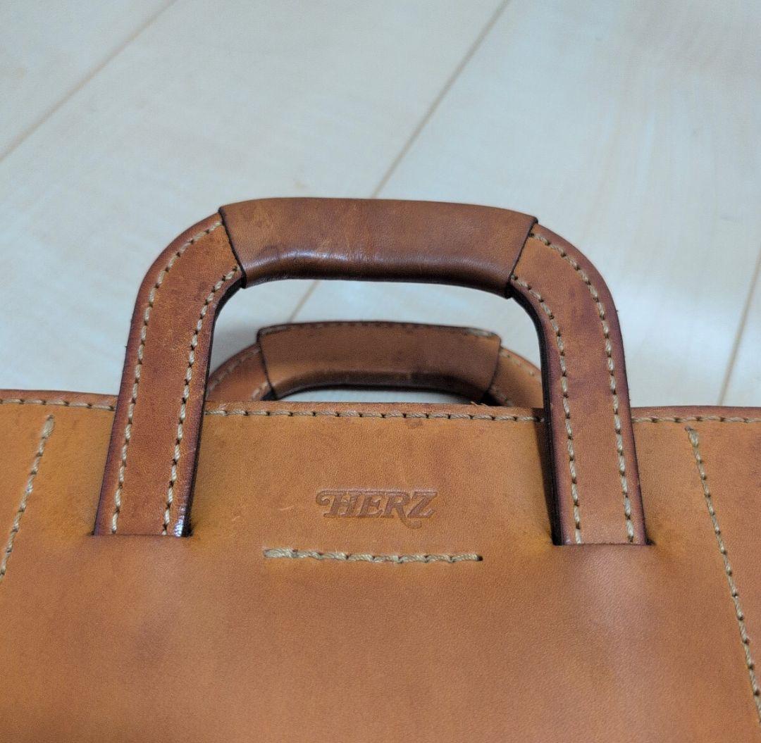 herz ビジネスバッグ BW-12 キャメル クラッチバッグ 本革 廃盤品