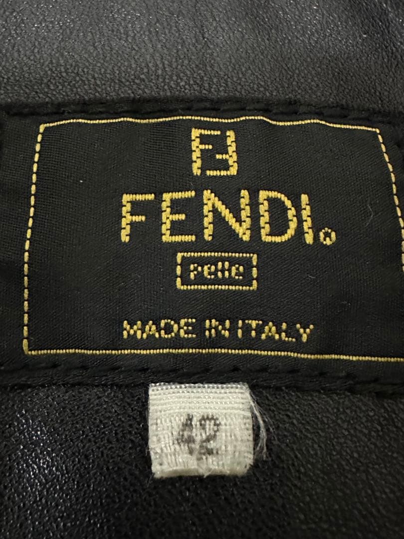 FENDI フェンディ レザー切り替えズッカ総柄 ナイロンコート フード