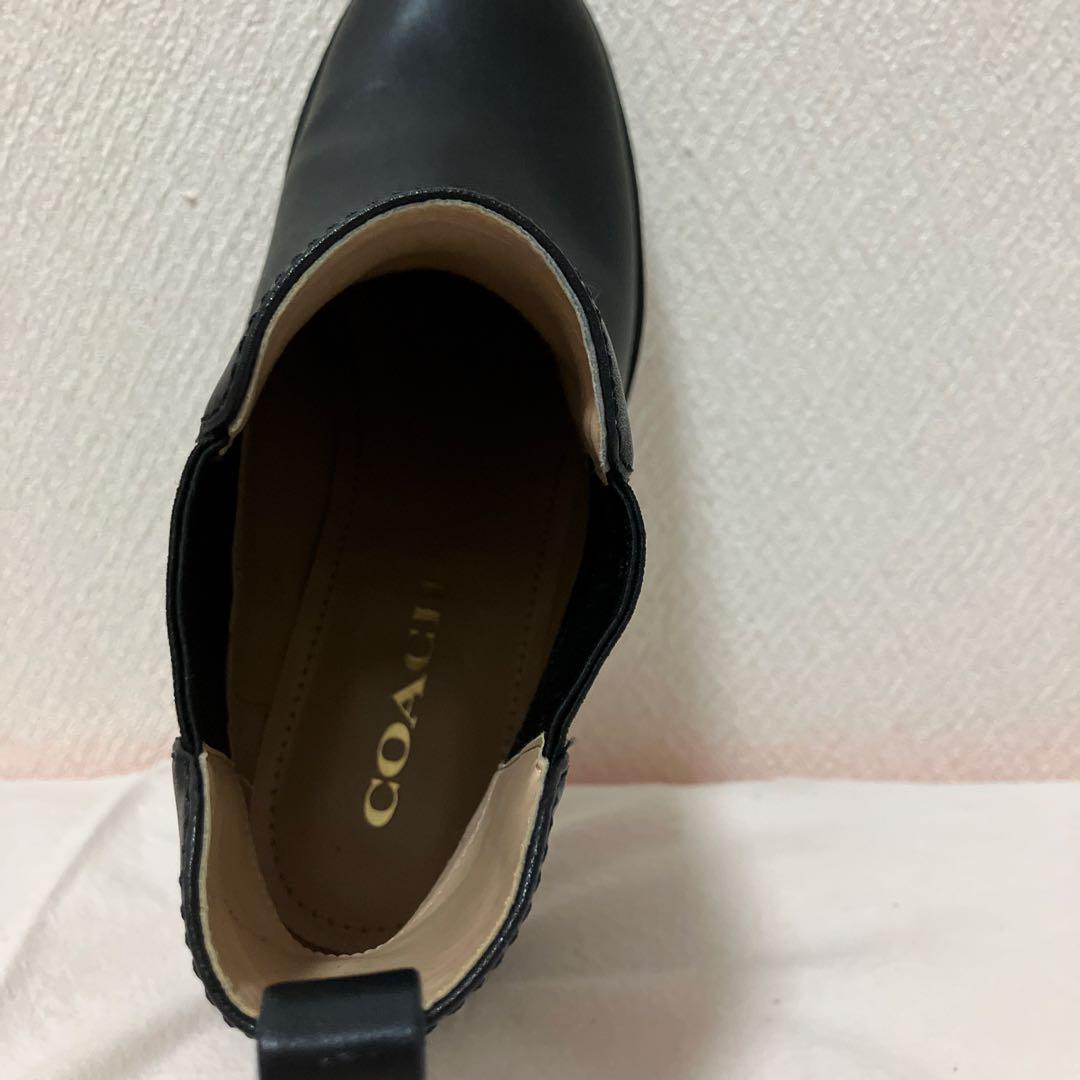 coach コーチ　サイドゴアブーツ　24.5 黒　使用頻度わずか　中も綺麗です