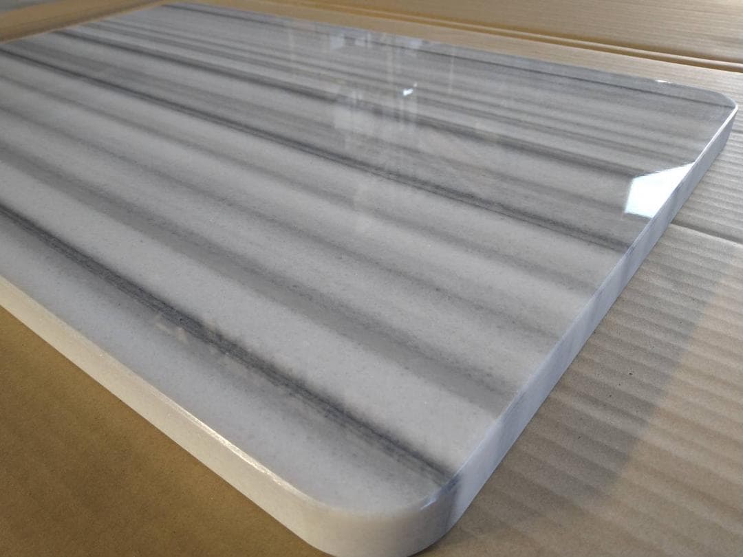 天然白大理石 のし台　600×400×23 R●製菓台・こね台●新品●送料無料