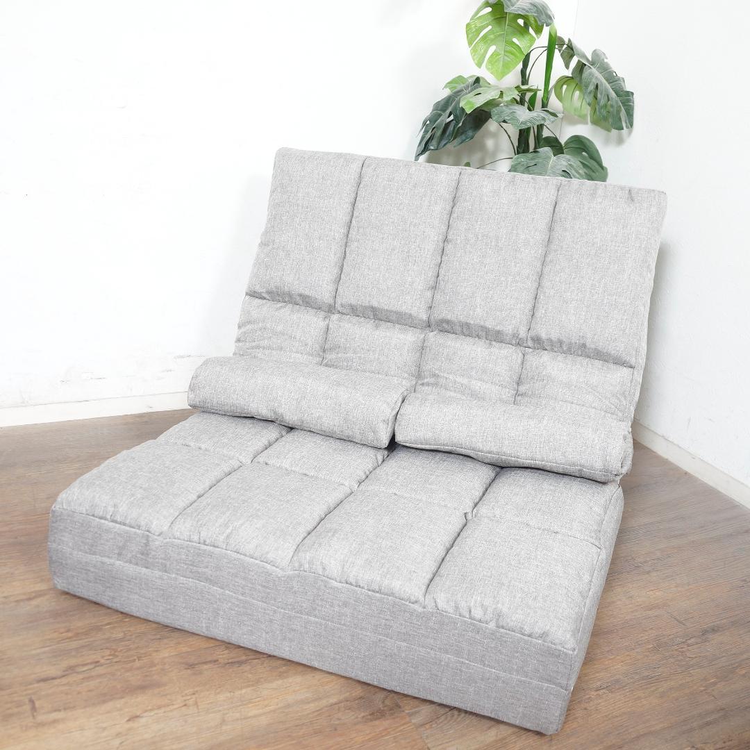 【新品】幅90cm　ハイバック3WAY　ソファベッド　14段階リクライニング