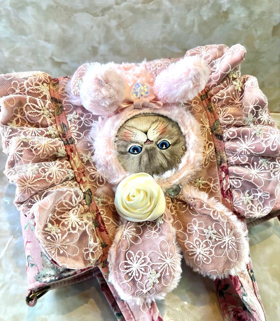 コヤンイサムチョン　アンティックローズ×ラメレース　ふわふわフリルバッグ