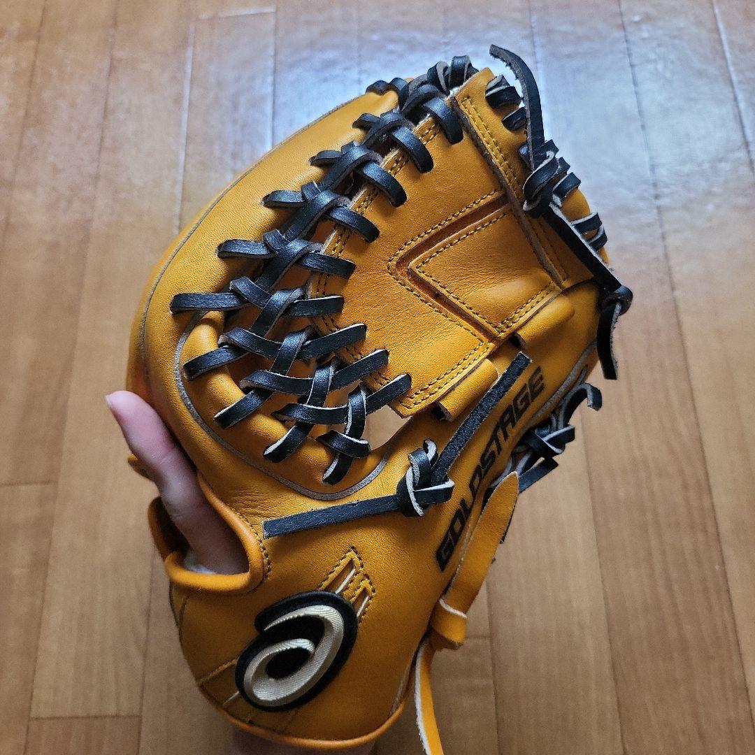 ASICS 軟式グラブ GOLD STAGE 内野手用 右投げ 型崩れなし