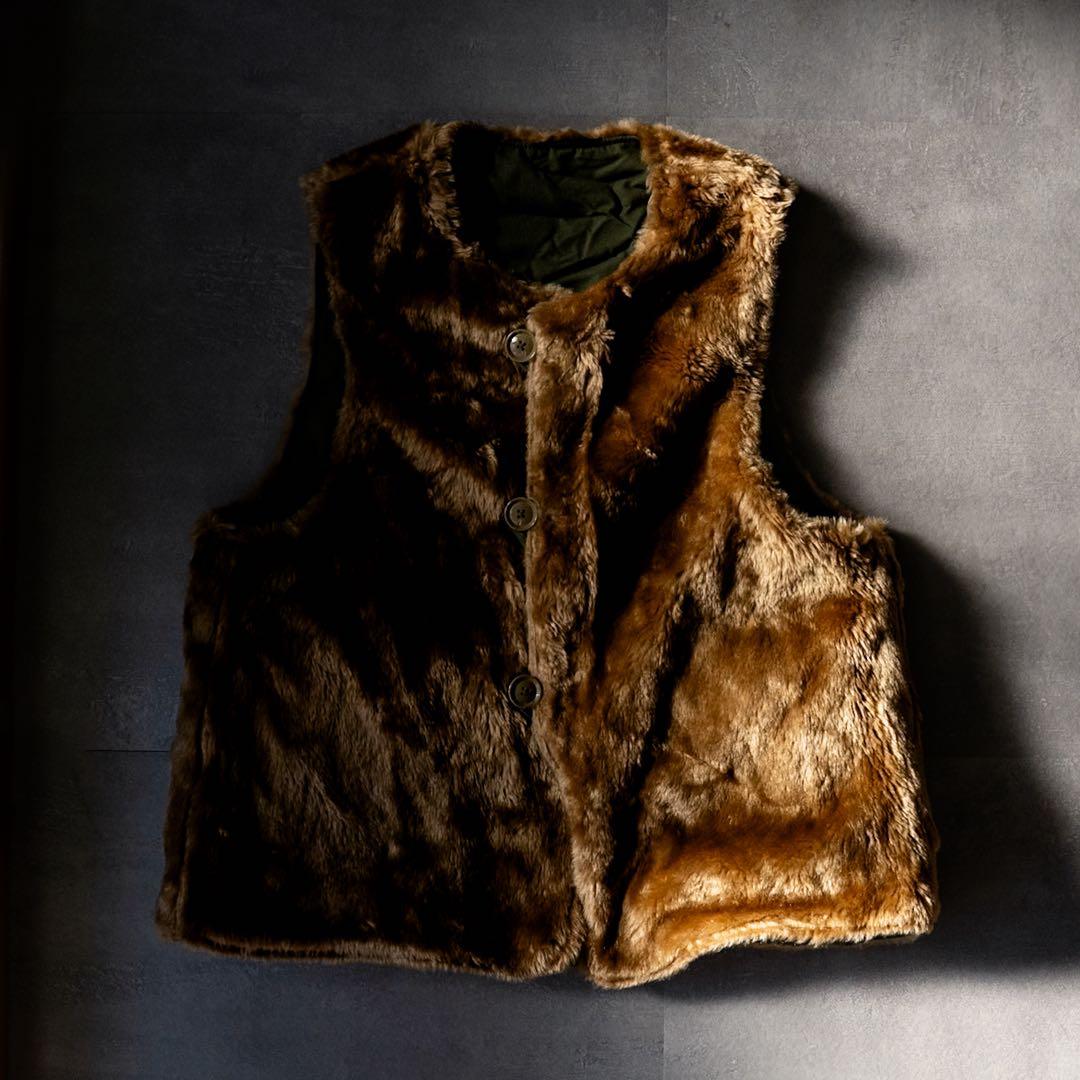 Engineered Garmentsリバーシブルベスト グリーン/ブラウン