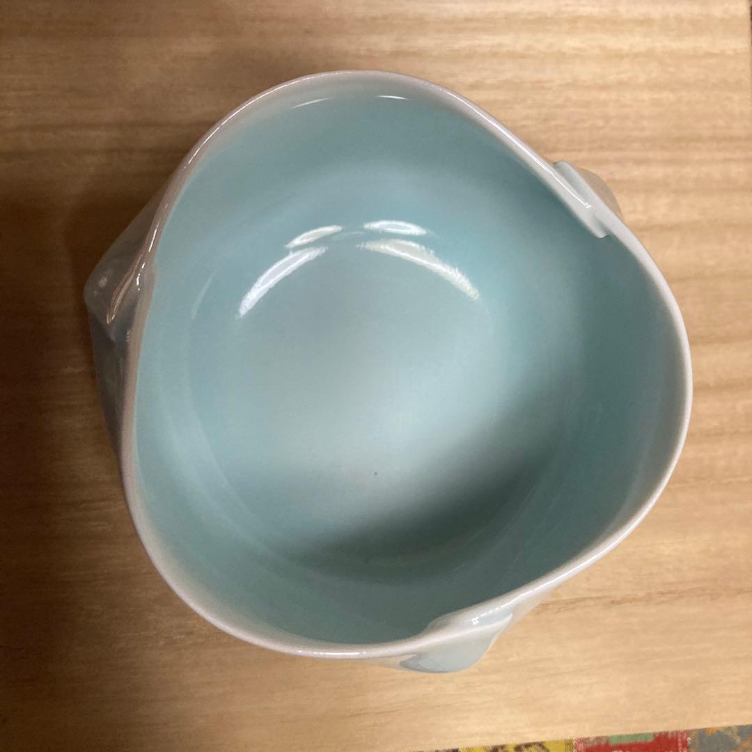 人間￼国宝　塚本快示 青白磁 小鉢5客　快山釜　共箱　約8.5×5.5CM